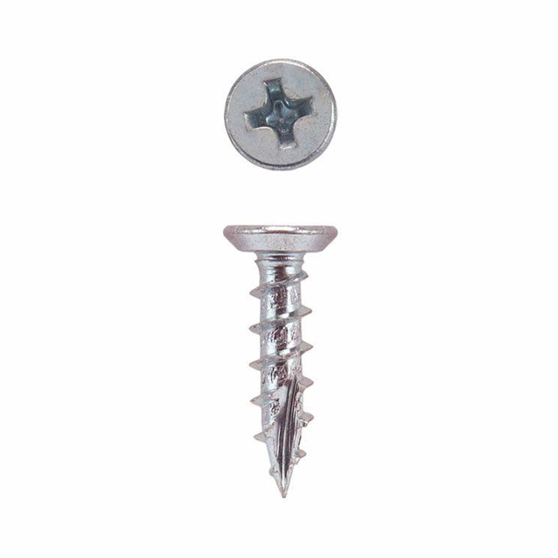 European Slide Screws - Undercut Flat Head - Phillips Drive - Zinc - 100 Piece - Diameter:#6 - Length:3/4"